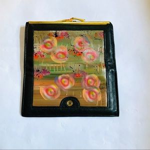 Painted leather wallet